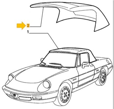 Cabrio kap dak Alfa Romeo Spider stof