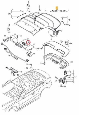 Sluit motor cabriodak Audi A5 S5 cabrio 2009 - 2017