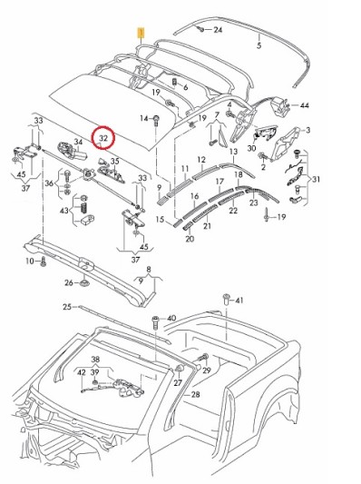 Sluit motor cabrio kap dak Audi A3 8P cabrio 2008 - 2013